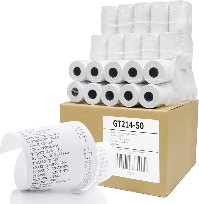 Gorilla Supply Thermal Paper Receipt Roll 2-1/4" x 50' BPA Free